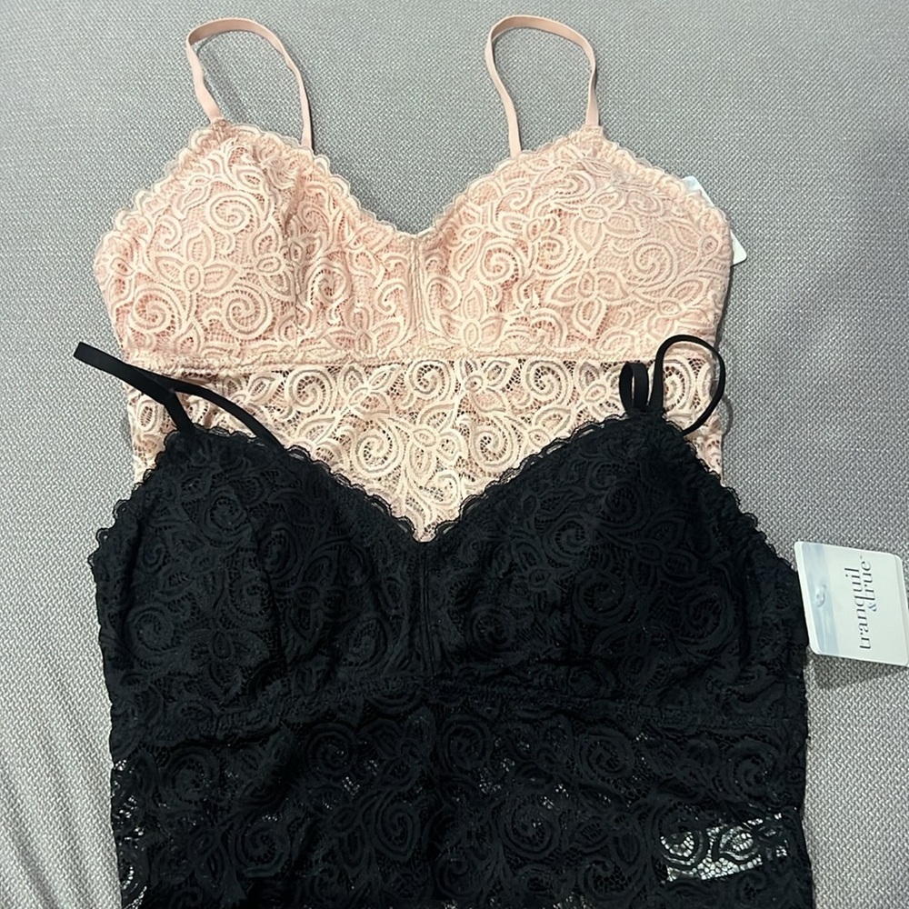 Two tranquil&true Pink and Black Bralette